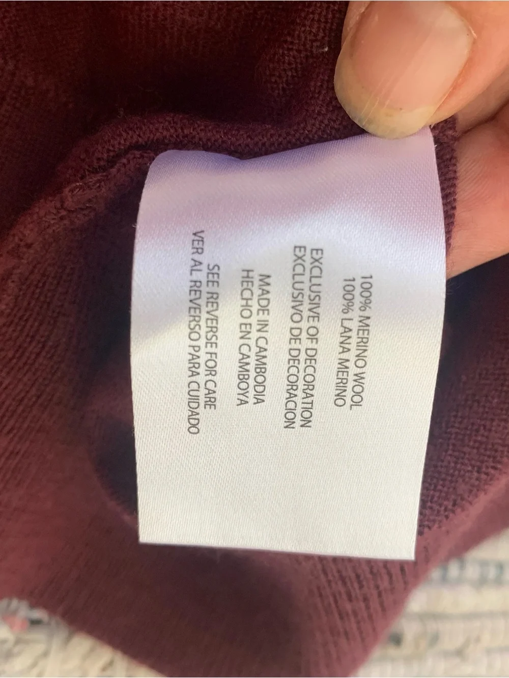BR 100% Merino Wool men’s  Red Crew Neck Sweater- Size‎ Large